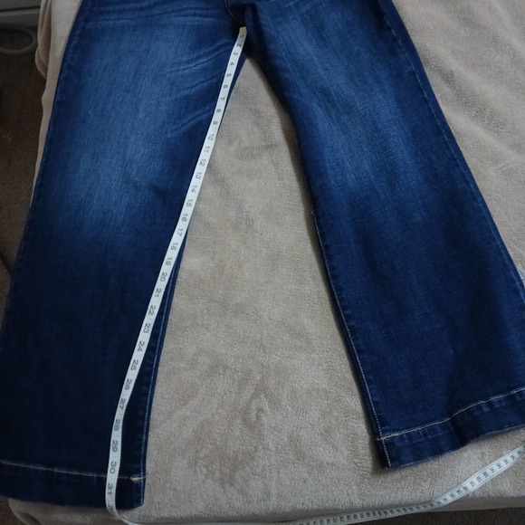 Wide leg jeans Kancan sz 31 style KC7126D dark wash with whiskering high rise - Picture 12 of 15